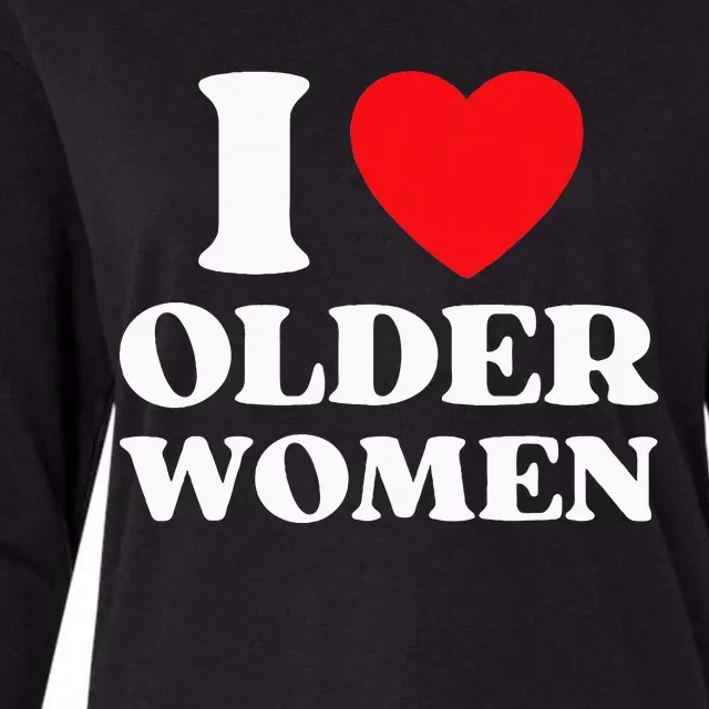 I Heart Older Women Red Heart I Love Older Women Funny Womens Cotton Relaxed Long Sleeve T-Shirt