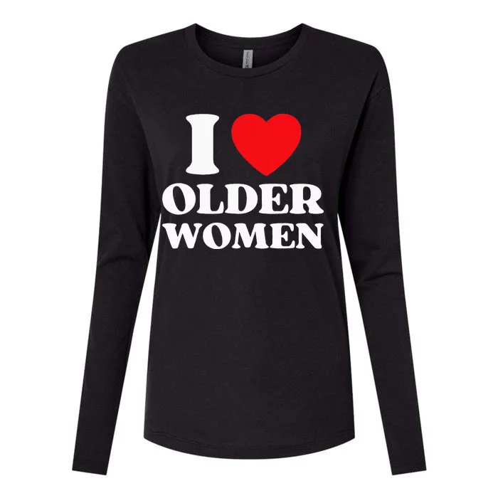 I Heart Older Women Red Heart I Love Older Women Funny Womens Cotton Relaxed Long Sleeve T-Shirt