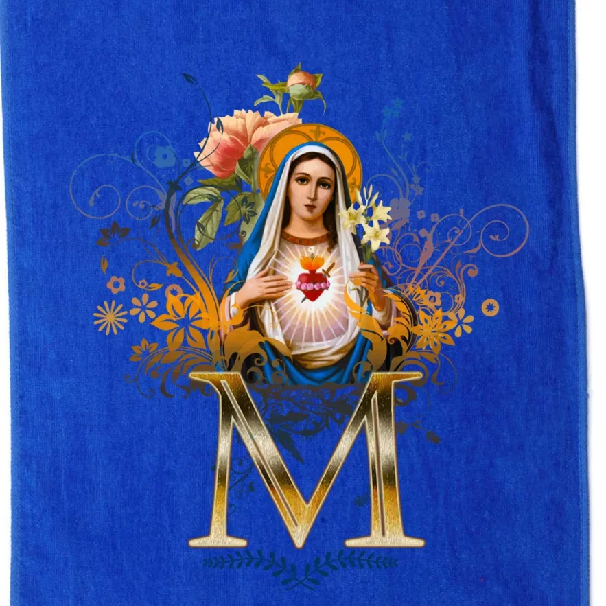 Immaculate Heart Of Mary Devotion Funny Gift Catholic Blessing Gift Platinum Collection Golf Towel