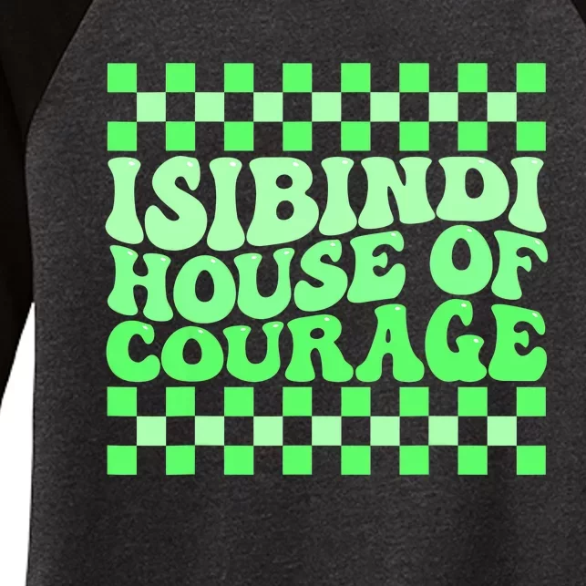 Isibindi House Of Courage Green Retro Groovy Social Isibindi Women's Tri-Blend 3/4-Sleeve Raglan Shirt