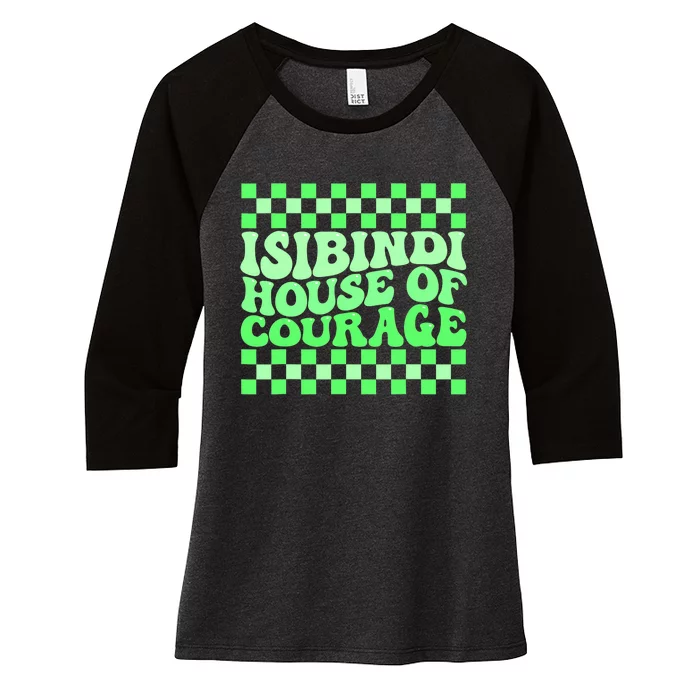 Isibindi House Of Courage Green Retro Groovy Social Isibindi Women's Tri-Blend 3/4-Sleeve Raglan Shirt