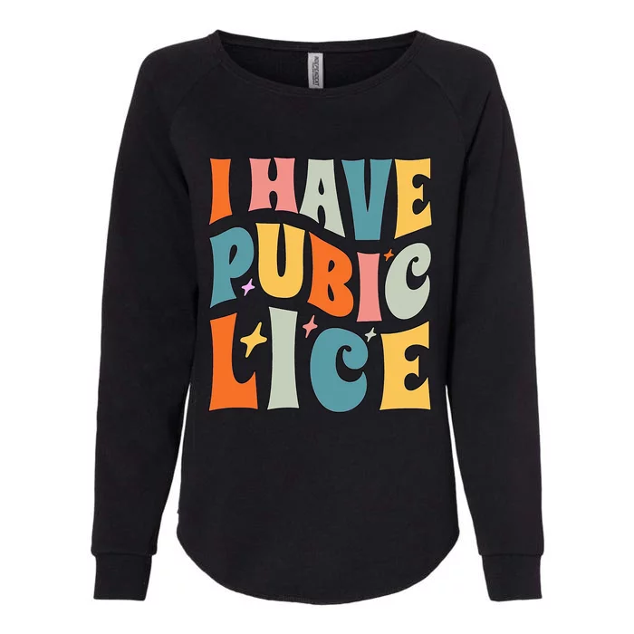 I Have Pubic Lice Funny Retro Inappropriate Womens California Wash Sweatshirt