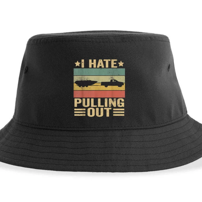 I Hate Pulling Out Funny Boat Captain Sustainable Bucket Hat