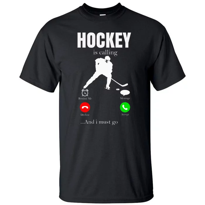 Ice Hockey Puck Hockeyplayer Player Tall T-Shirt