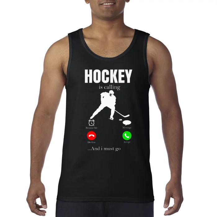 Ice Hockey Puck Hockeyplayer Player Tank Top