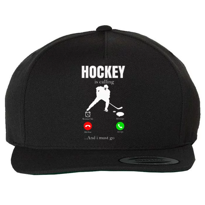 Ice Hockey Puck Hockeyplayer Player Wool Snapback Cap