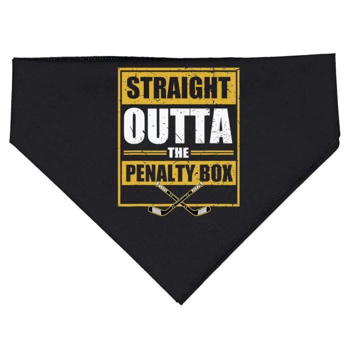 Ice. Hockey Player Gift Straight Outta The Penalty Box USA-Made Doggie Bandana