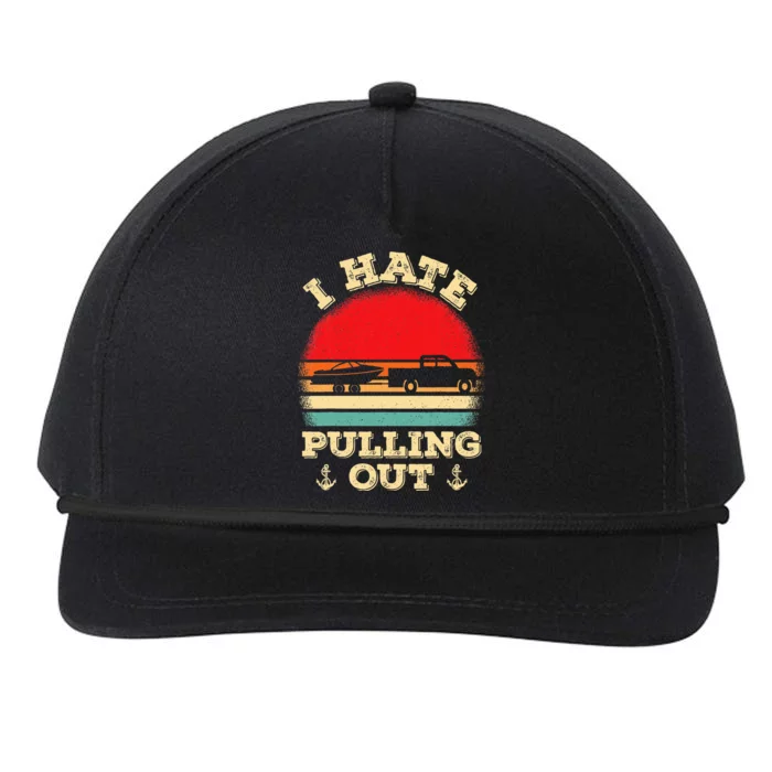 I hate pulling out Retro boating boat captain Snapback Five-Panel Rope Hat