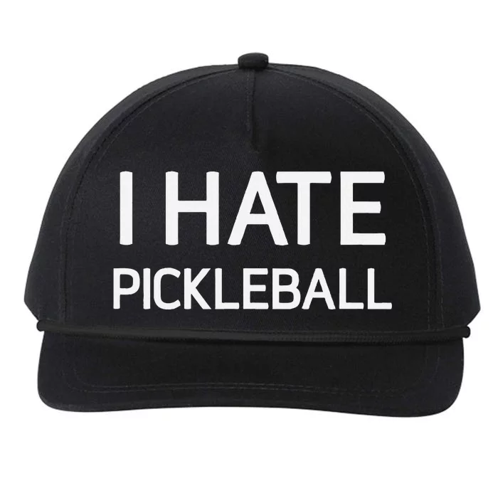 I Hate Pickleball Funny Jokes Sarcastic Snapback Five-Panel Rope Hat