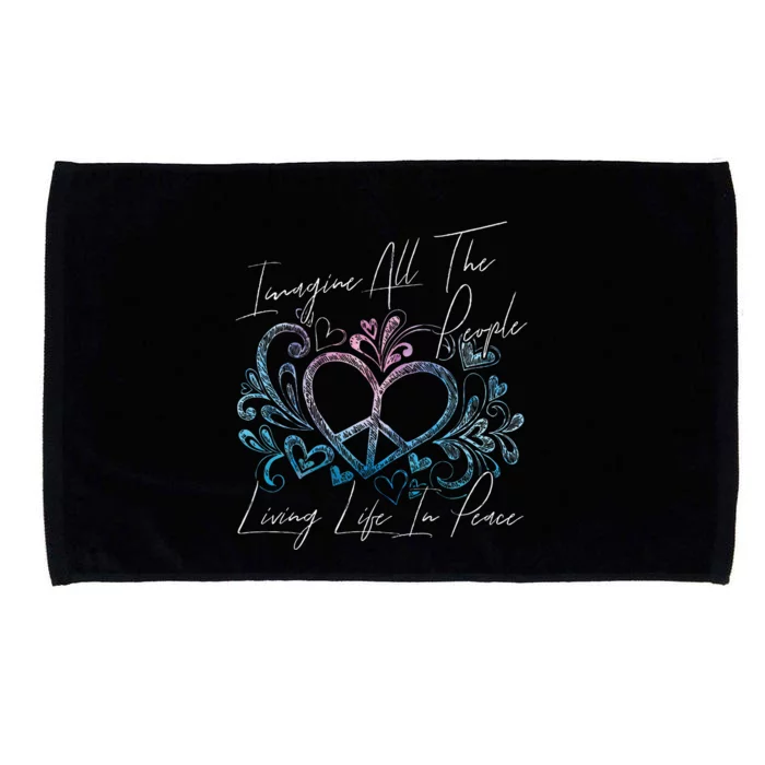 Imagine Hippie People Living Life In Peace And Love Microfiber Hand Towel