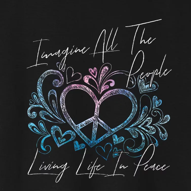 Imagine Hippie People Living Life In Peace And Love Women's Crop Top Tee