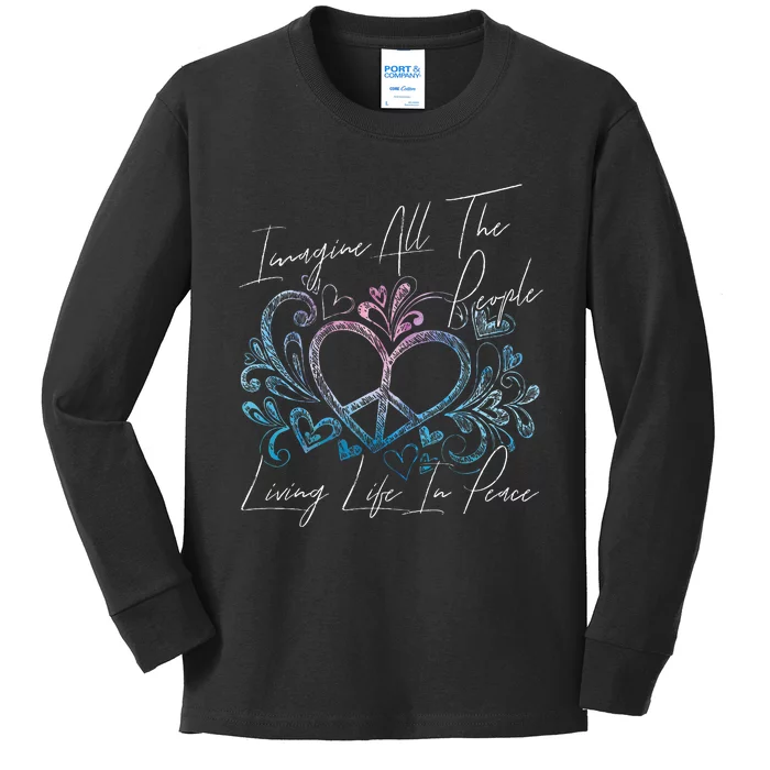 Imagine Hippie People Living Life In Peace And Love Kids Long Sleeve Shirt