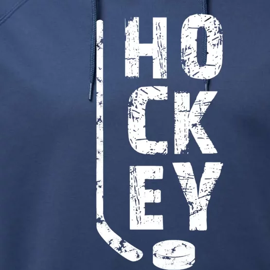 Ice Hockey Player Gift Hockey Son Hockey Dad Gift Performance Fleece Hoodie