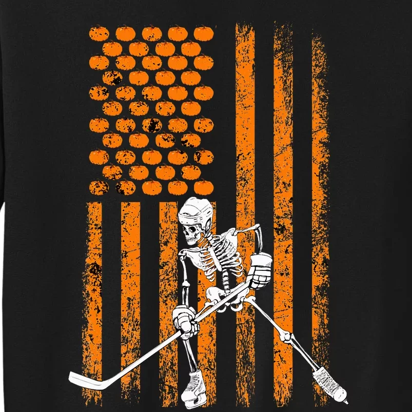 Ice Hockey Player Fan Gift Skeleton Halloween Tall Sweatshirt