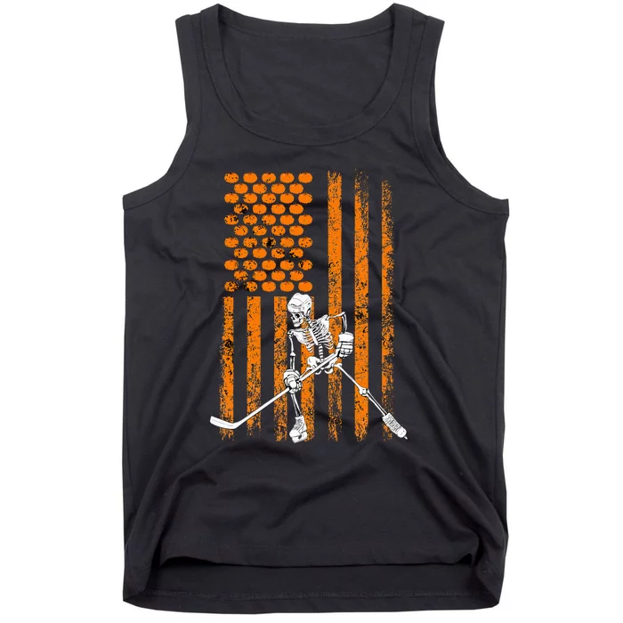 Ice Hockey Player Fan Gift Skeleton Halloween Tank Top