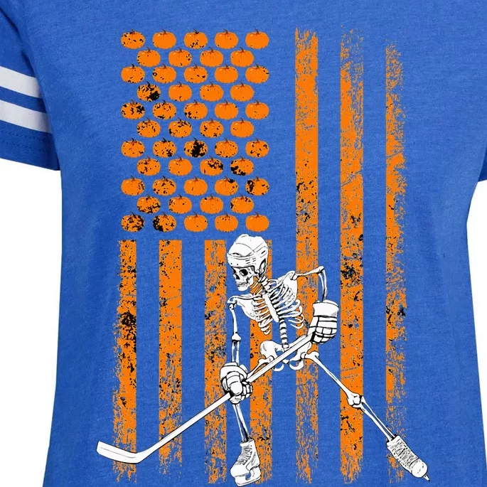 Ice Hockey Player Fan Gift Skeleton Halloween Enza Ladies Jersey Football T-Shirt