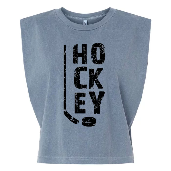 Ice Hockey Player Garment-Dyed Women's Muscle Tee