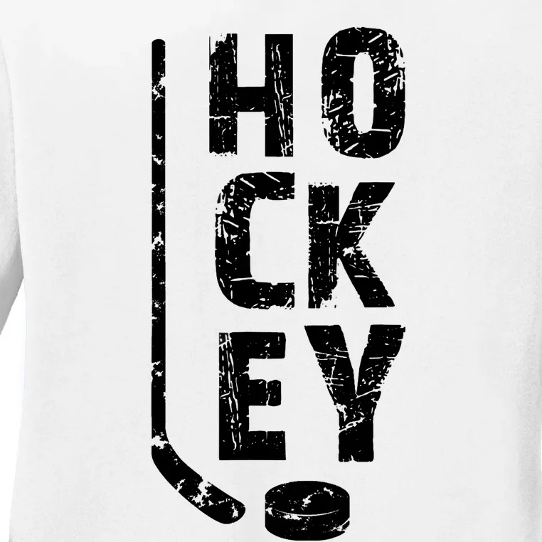 Ice Hockey Player Ladies Long Sleeve Shirt