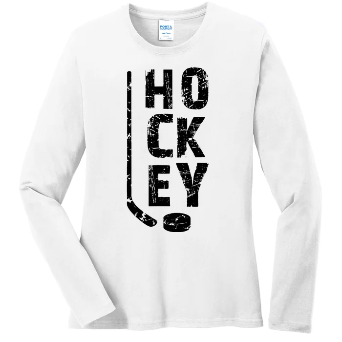 Ice Hockey Player Ladies Long Sleeve Shirt