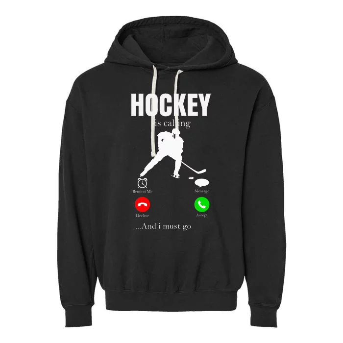 Ice Hockey Puck Hockey Player Player Garment-Dyed Fleece Hoodie