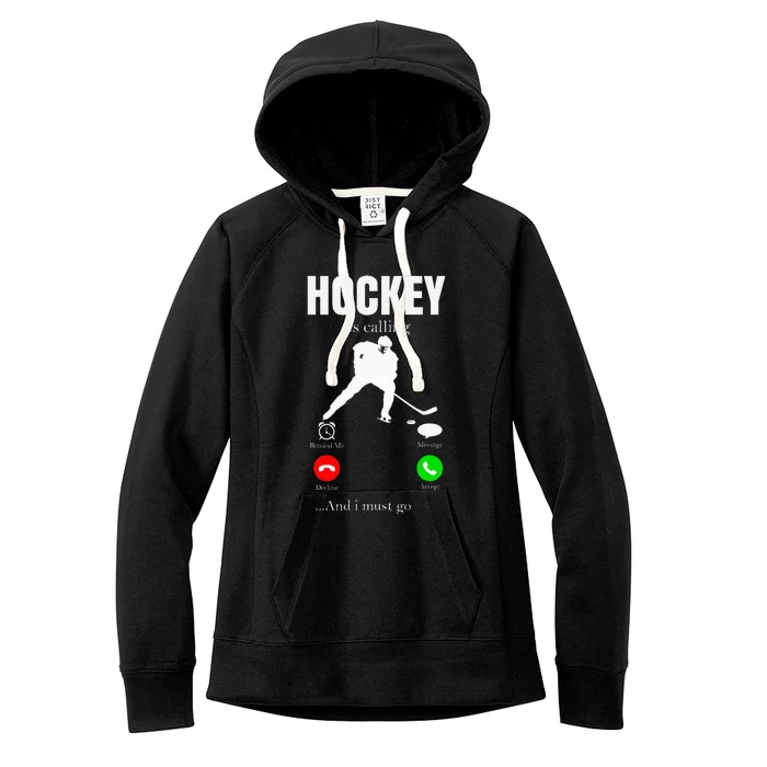 Ice Hockey Puck Hockey Player Player Women's Fleece Hoodie