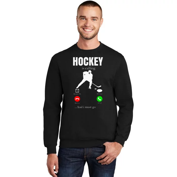 Ice Hockey Puck Hockey Player Player Tall Sweatshirt