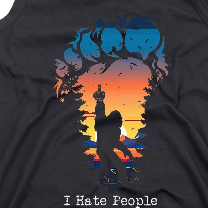 I Hate People Bigfoot Footprint Tank Top