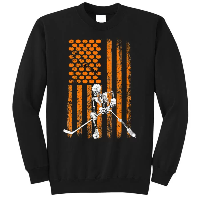 Ice Hockey Player Fan Gift Skeleton Halloween Sweatshirt