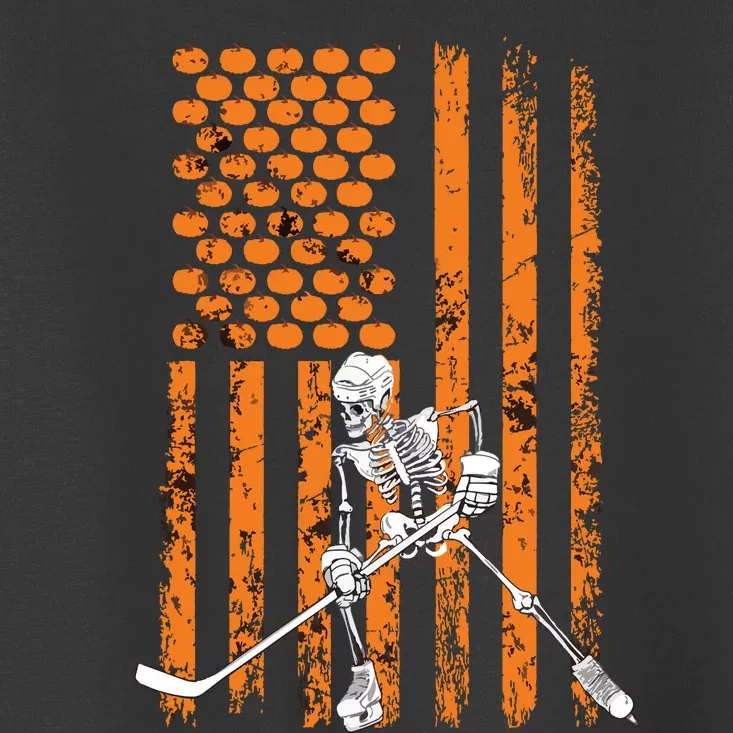 Ice Hockey Player Fan Gift Skeleton Halloween Boy Toddler T-Shirt