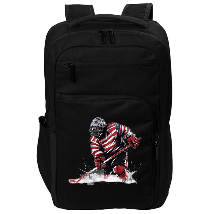 Ice Hockey Puck Hockey Player Impact Tech Backpack