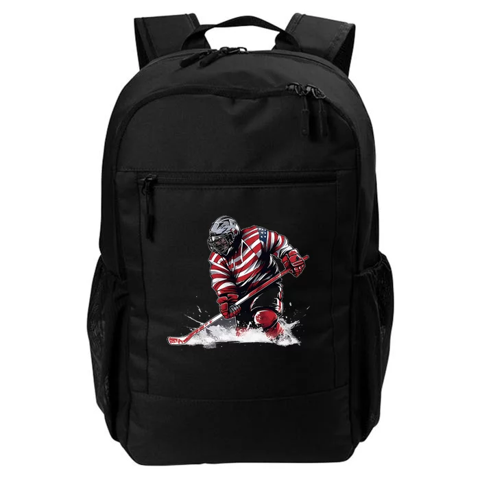 Ice Hockey Puck Hockey Player Daily Commute Backpack