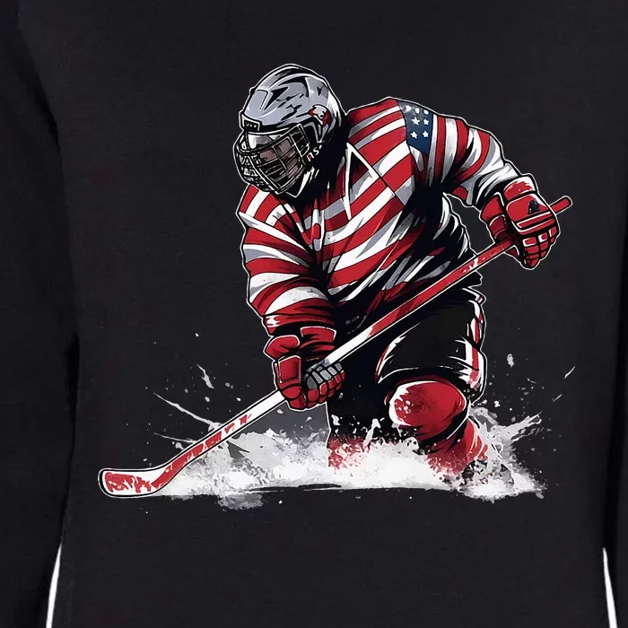 Ice Hockey Puck Hockey Player Womens California Wash Sweatshirt