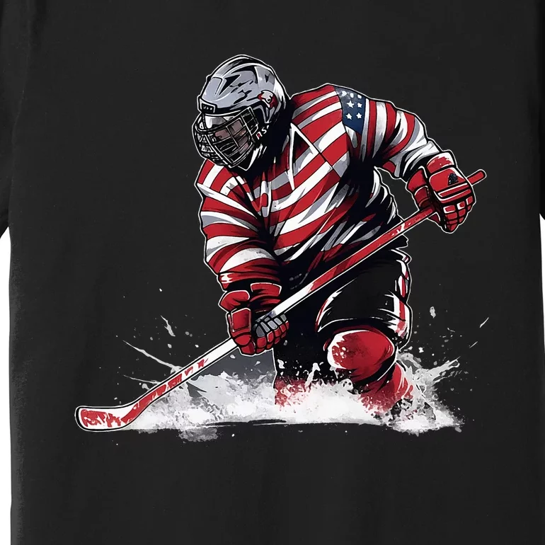 Ice Hockey Puck Hockey Player Premium T-Shirt