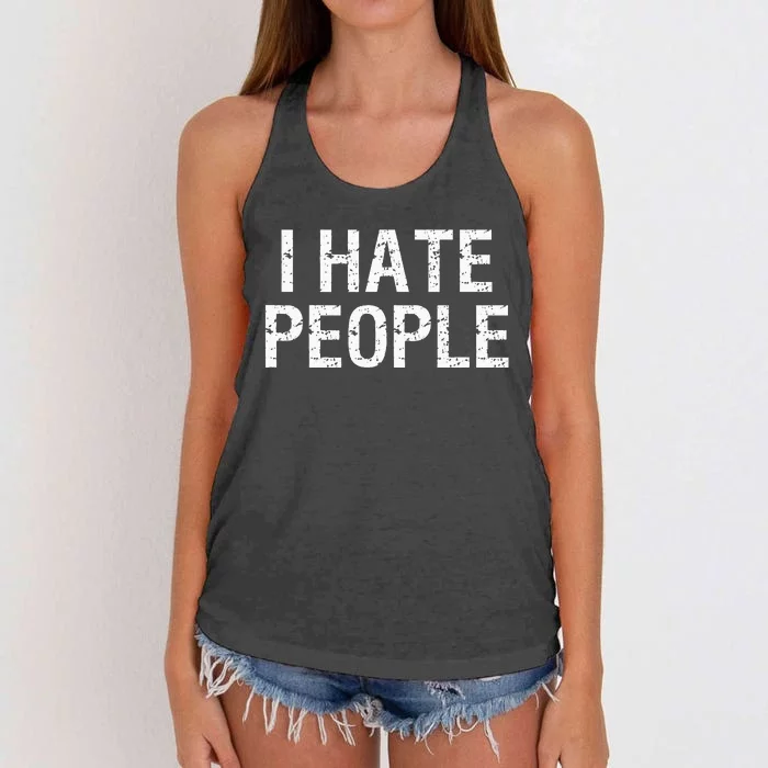 I HATE PEOPLE Women's Knotted Racerback Tank