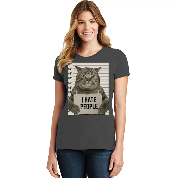 I Hate People Funny Jail Cat Women's T-Shirt