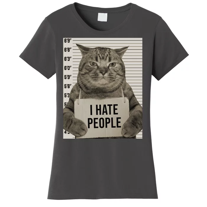 I Hate People Funny Jail Cat Women's T-Shirt