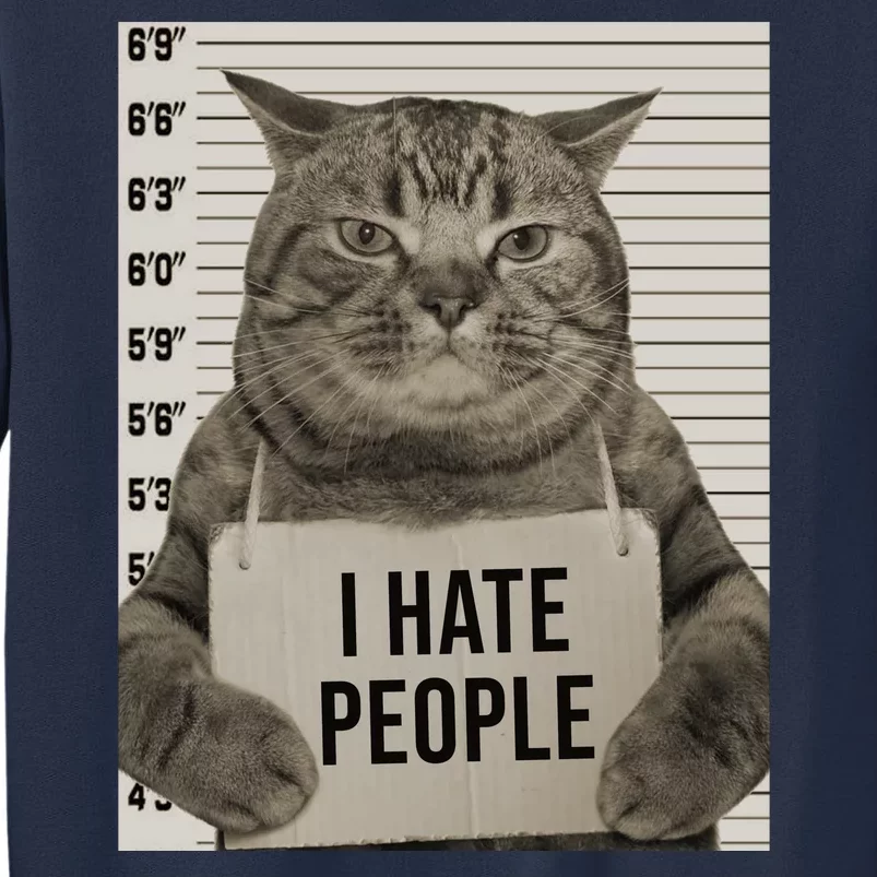 I Hate People Funny Jail Cat Sweatshirt