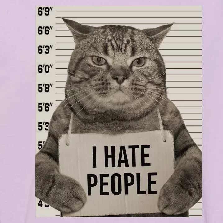 I Hate People Funny Jail Cat Garment-Dyed Sweatshirt