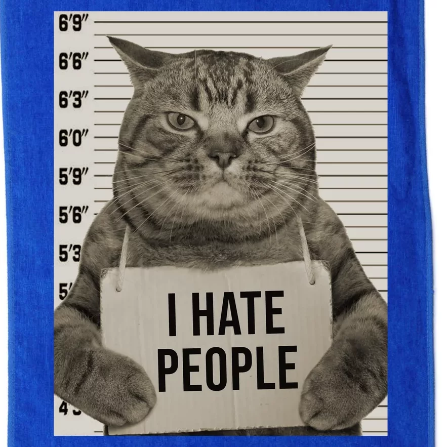 I Hate People Funny Jail Cat Platinum Collection Golf Towel