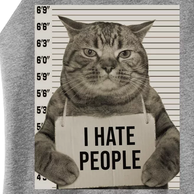 I Hate People Funny Jail Cat Women’s Perfect Tri Rocker Tank