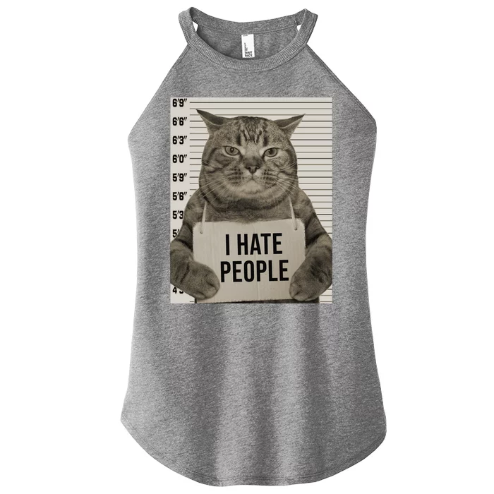 I Hate People Funny Jail Cat Women’s Perfect Tri Rocker Tank