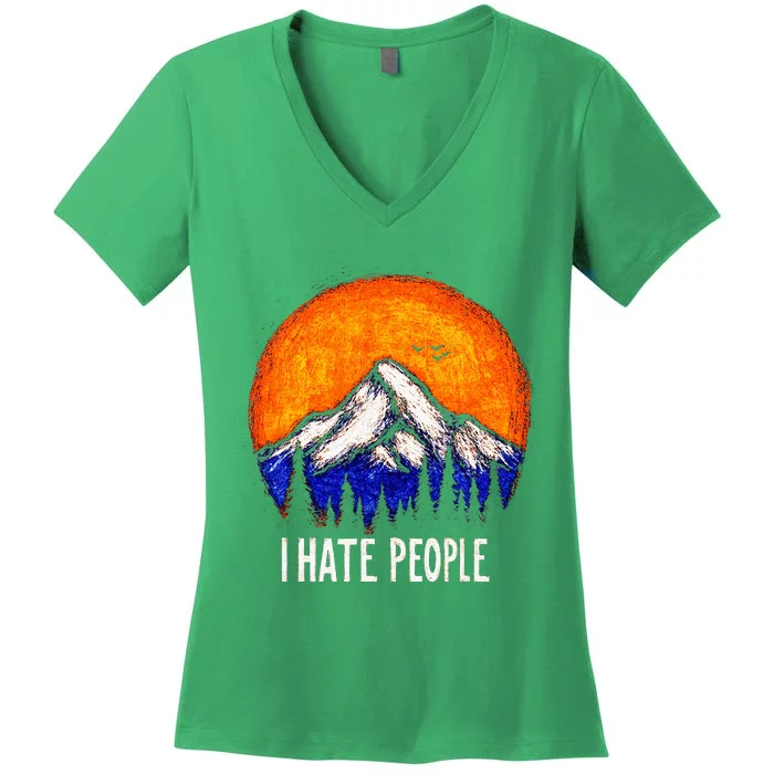 I Hate People Women's V-Neck T-Shirt