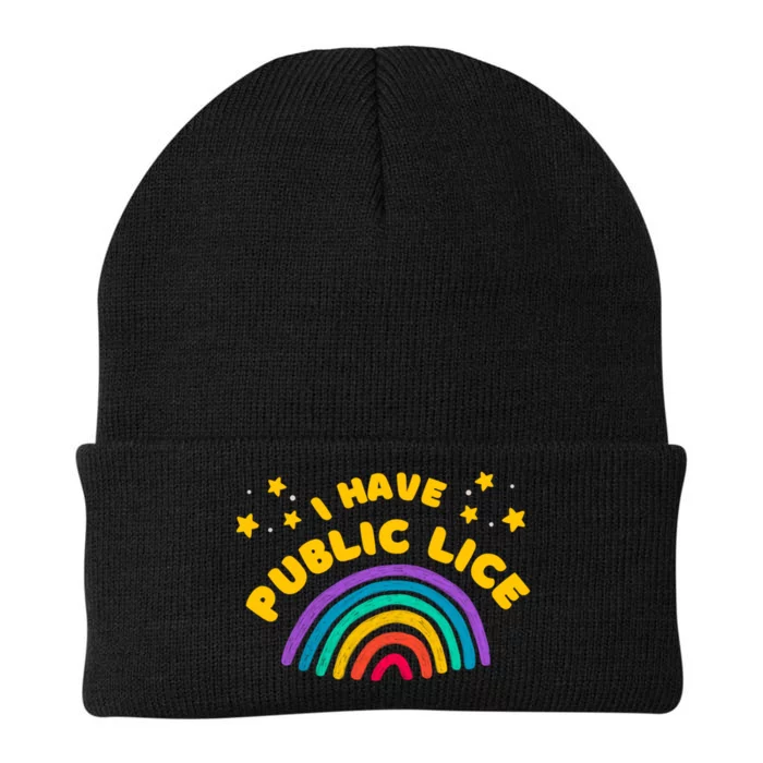 I Have Pubic Lice Funny Retro Offensive Inappropriate Meme Knit Cap Winter Beanie