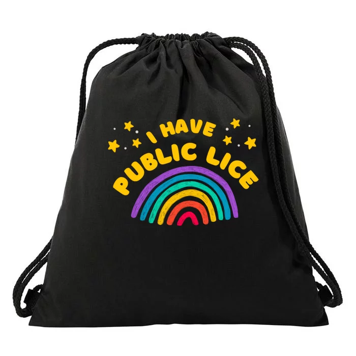 I Have Pubic Lice Funny Retro Offensive Inappropriate Meme Drawstring Bag