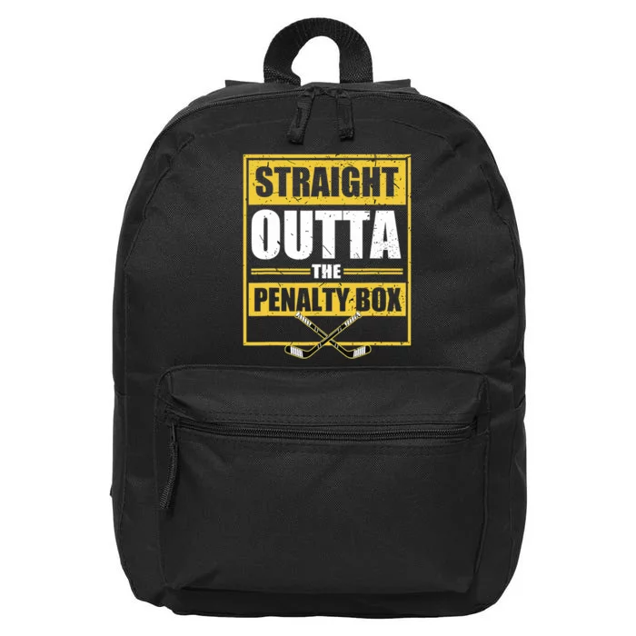 Ice. Hockey Player Gift Straight Outta The Penalty Box 16 in Basic Backpack