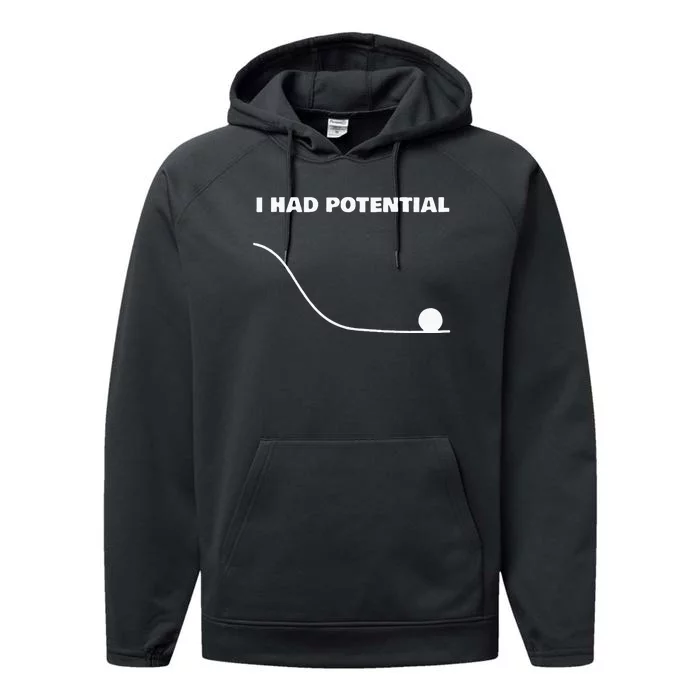 I Had Potential For  Funny Physics Science Performance Fleece Hoodie