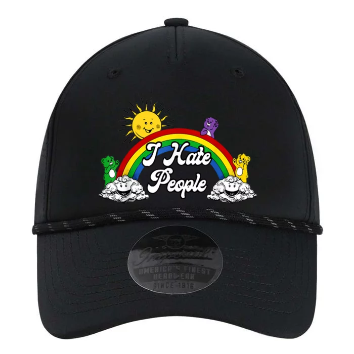 I Hate People Rainbow Printed Performance The Dyno Cap