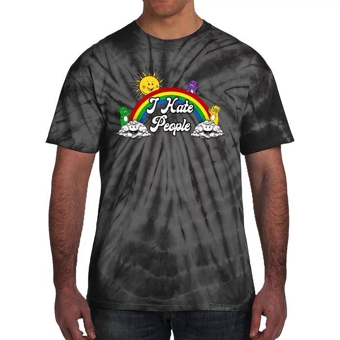 I Hate People Rainbow Printed Tie-Dye T-Shirt