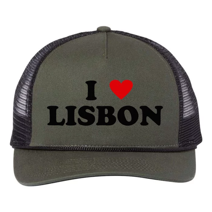 I Heart Portugal City - I Love Lisbon Retro Rope Trucker Hat Cap