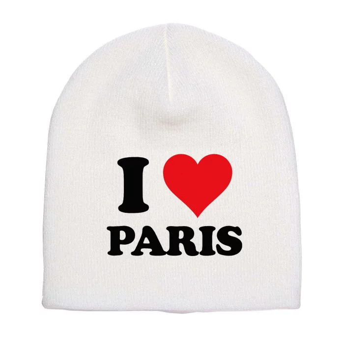 I Heart Paris First Name I Love Personalized Stuff Short Acrylic Beanie